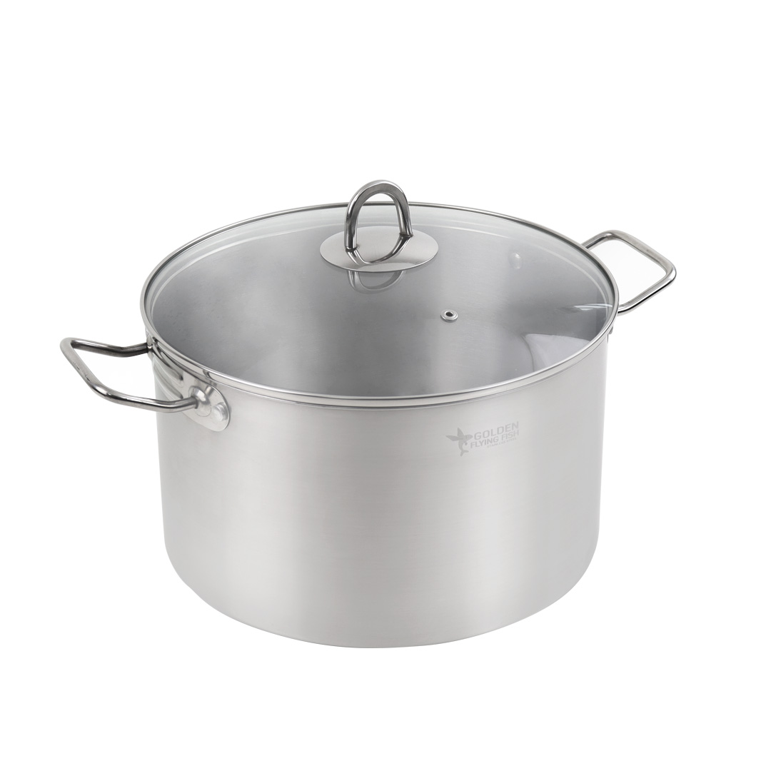 Golden Flying Fish Stock Pot Stainless Steel 28 cm Tutup Kaca HST228K