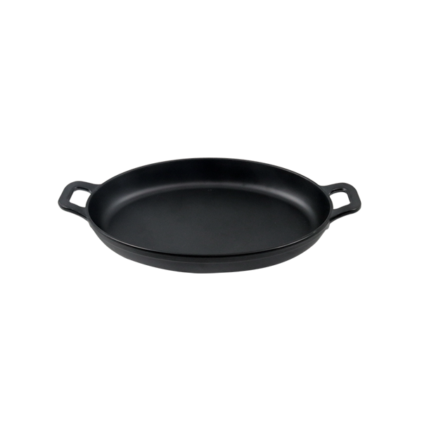 Piring Model Pemanggang Oval Gagang Ganda Cookware Style warna hitam