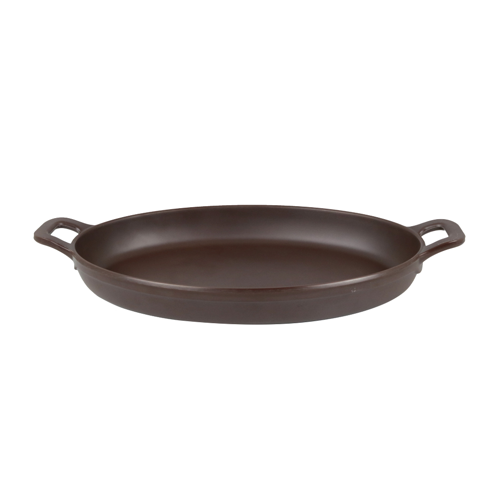 Piring Model Pemanggang Oval Gagang Ganda Cookware Style warna coklat
