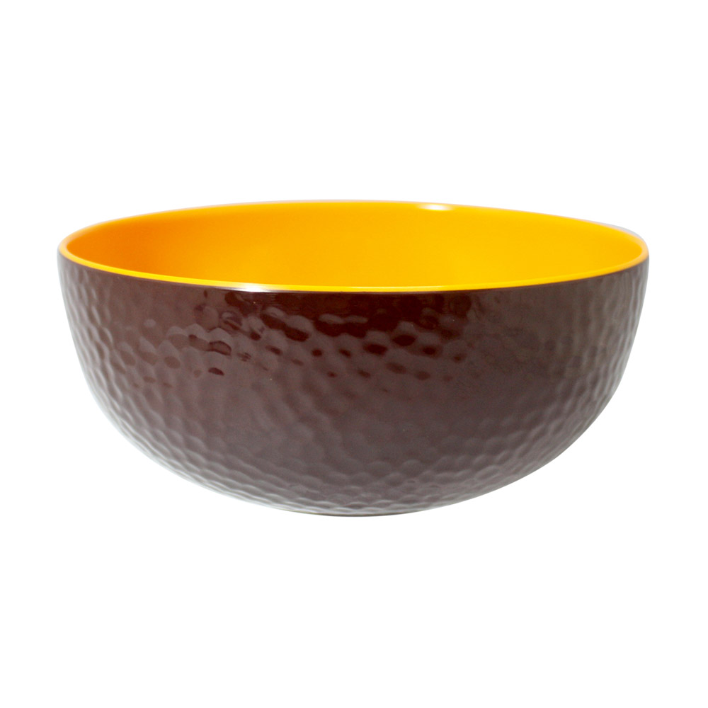 mangkok melamin kulit jeruk two tone series kuning coklat