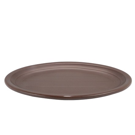 piring datar bulat coklat
