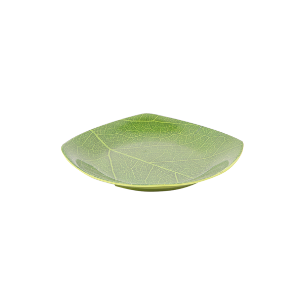 PIRING KOTAK CEPER MOTIF DAUN GOLDEN DRAGON MELAMINE - LEAF SERIES P0507D