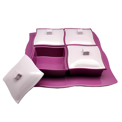 Golden Dragon Melamine Party Set Kotak Lekuk PS1201