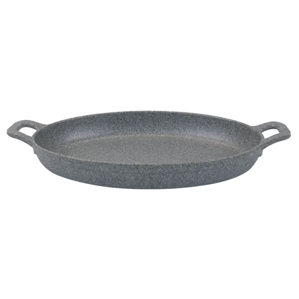Piring Model Pemanggang Oval Gagang Ganda Cookware Style warna abu-abu stone 2