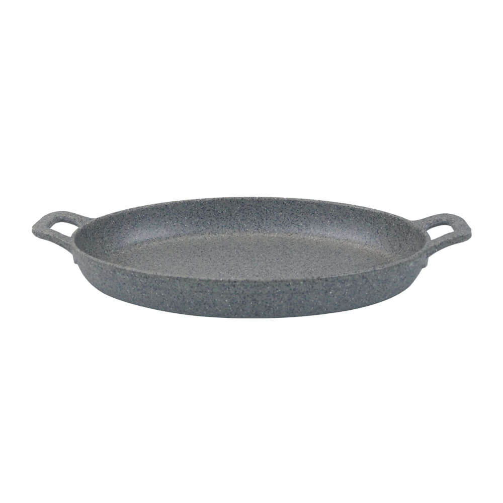 Piring Model Pemanggang Oval Gagang Ganda Cookware Style warna abu-abu stone