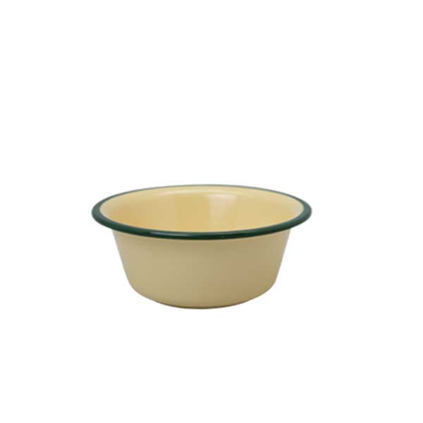 Mangkok Tegak Dalam Lis Enamel Style Kuning Soft