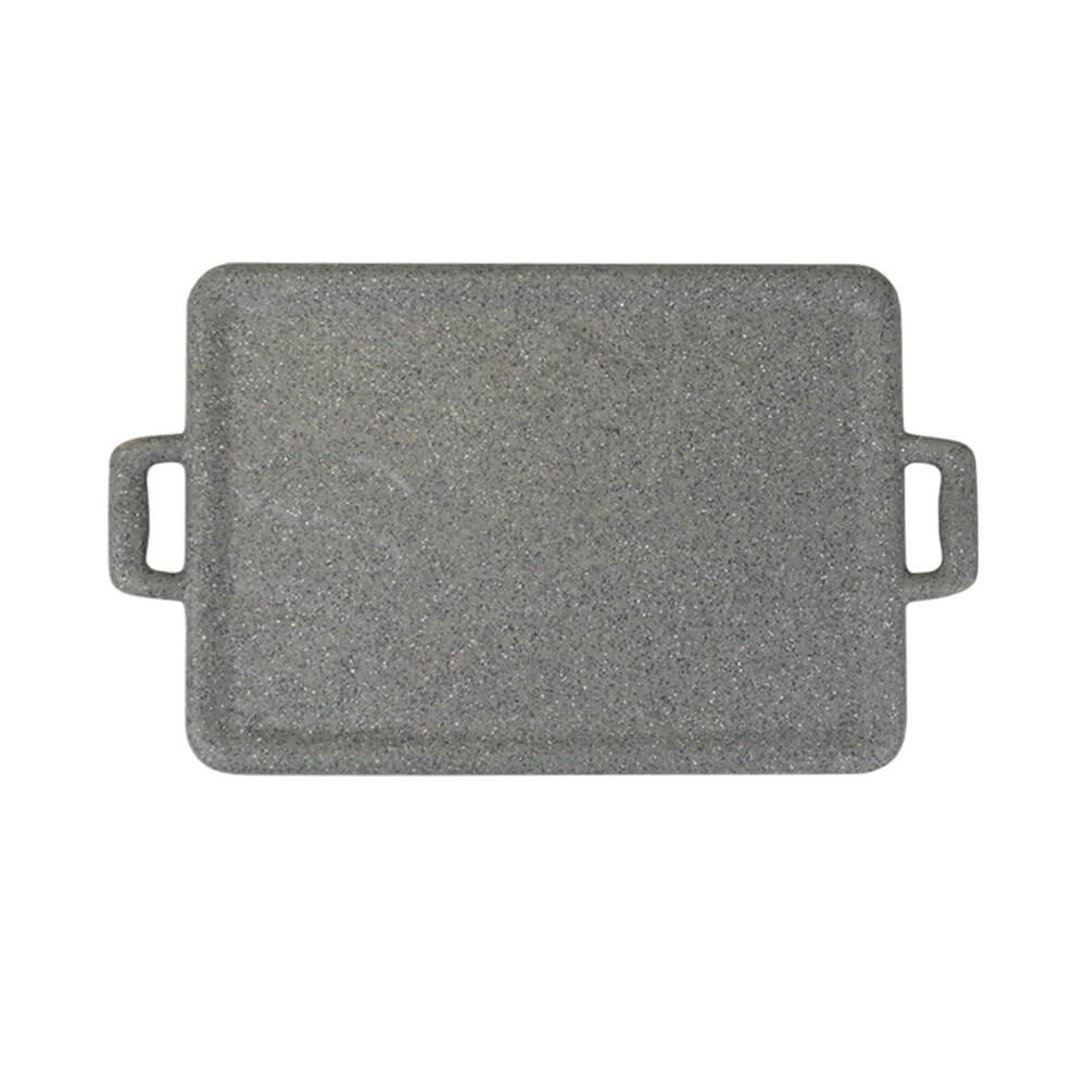 Piring Model Pemangggang Datar Kotak Cookware Style warna abu-abu stone