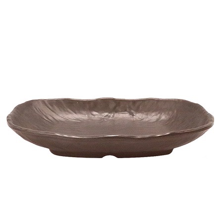 Piring Kotak Rounded Model Batu Stone Series coklat