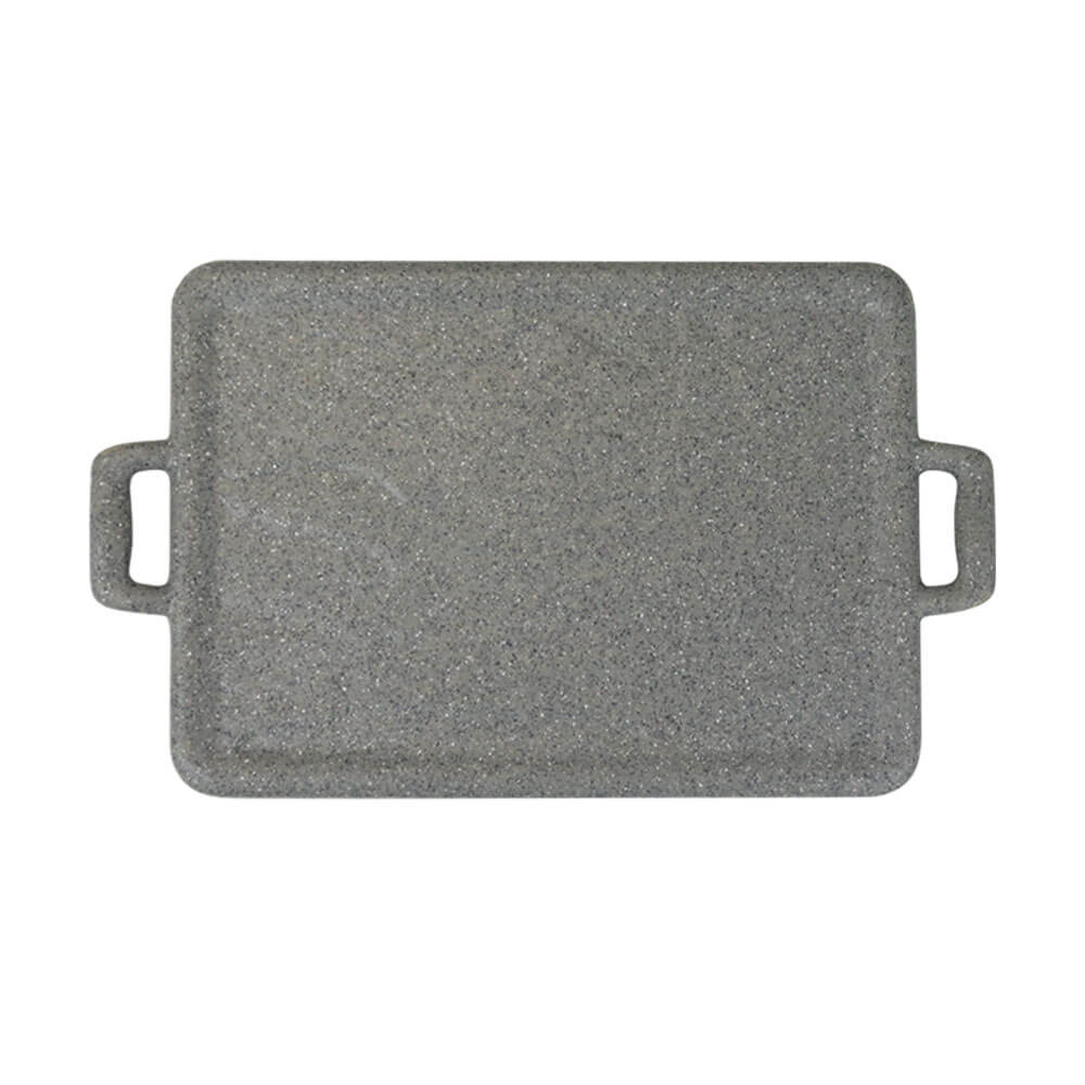 Piring Model Pemangggang Datar Kotak Cookware Style warna abu-abu stone 2