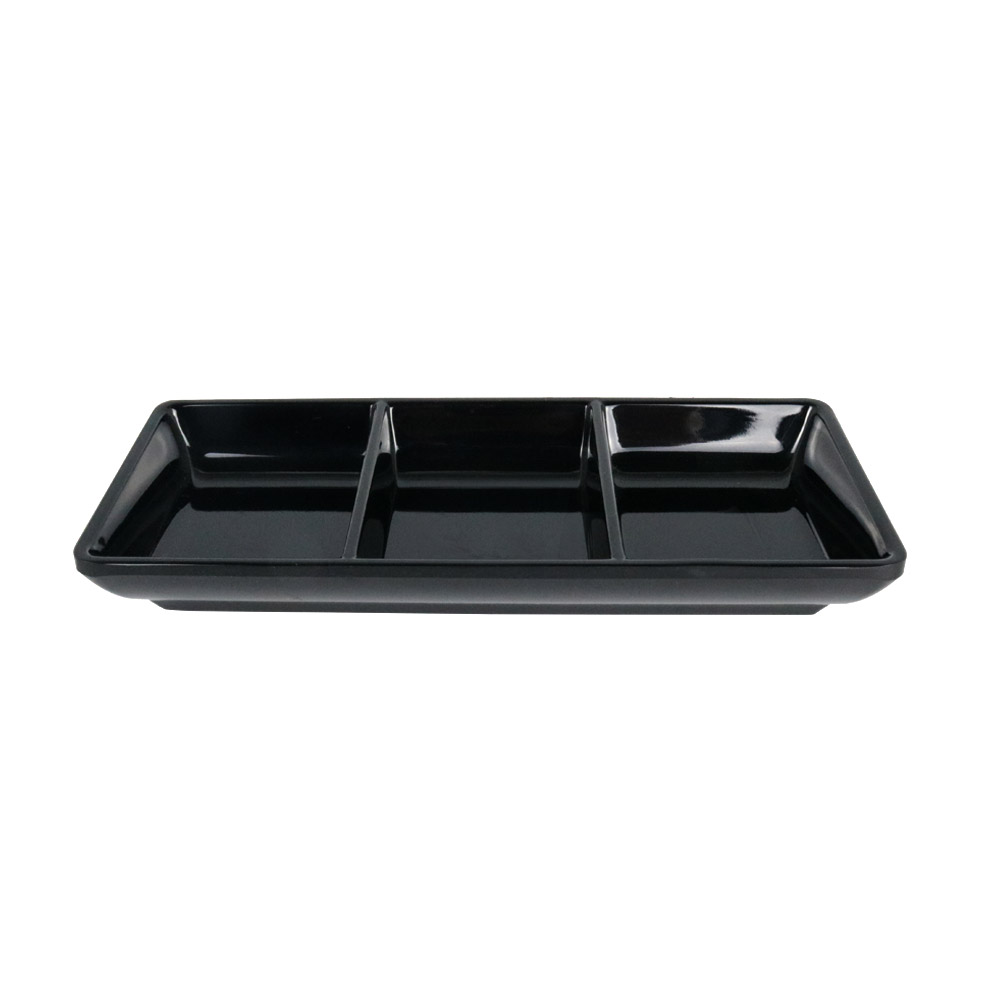 TEMPAT SAMBAL KOTAK SEKAT 3 HOREKA SERIES GOLDEN DRAGON MELAMINE HITAM