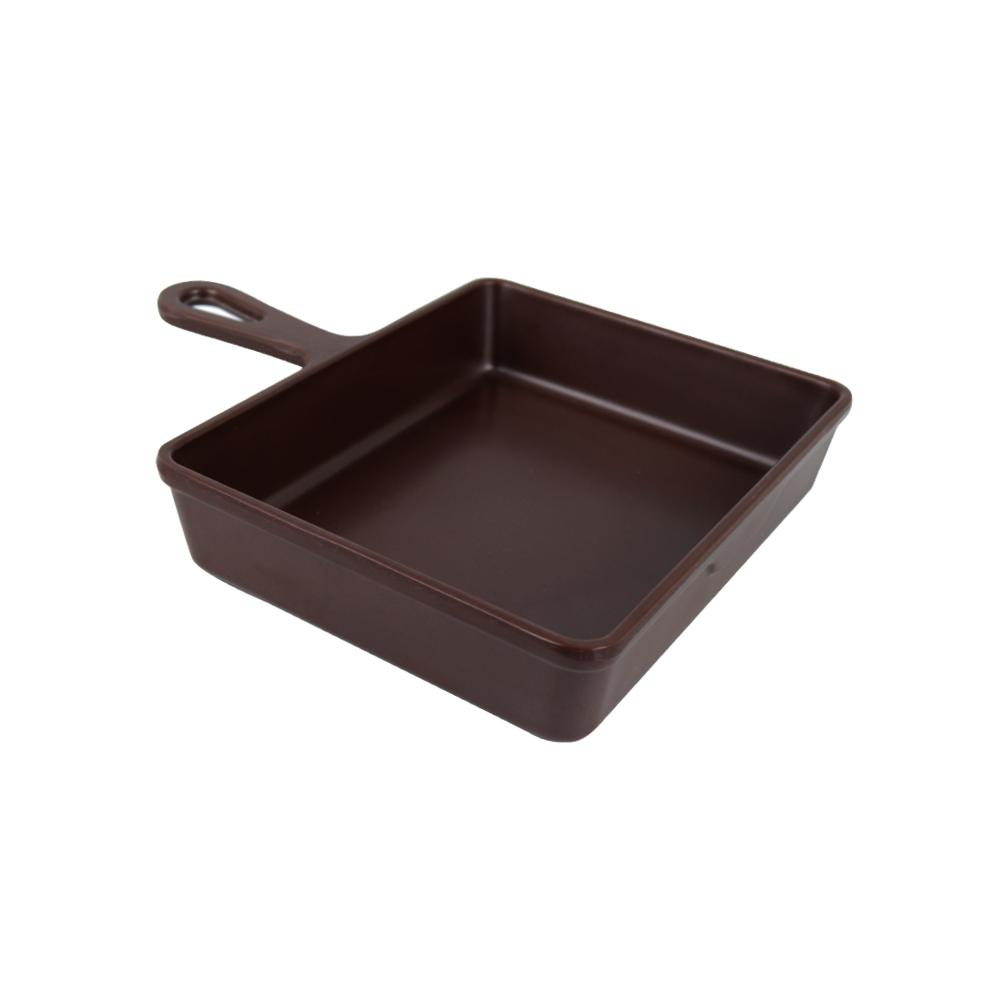 Piring Model Penggoreng Kotak Gagang Panjang Cookware Style warna coklat